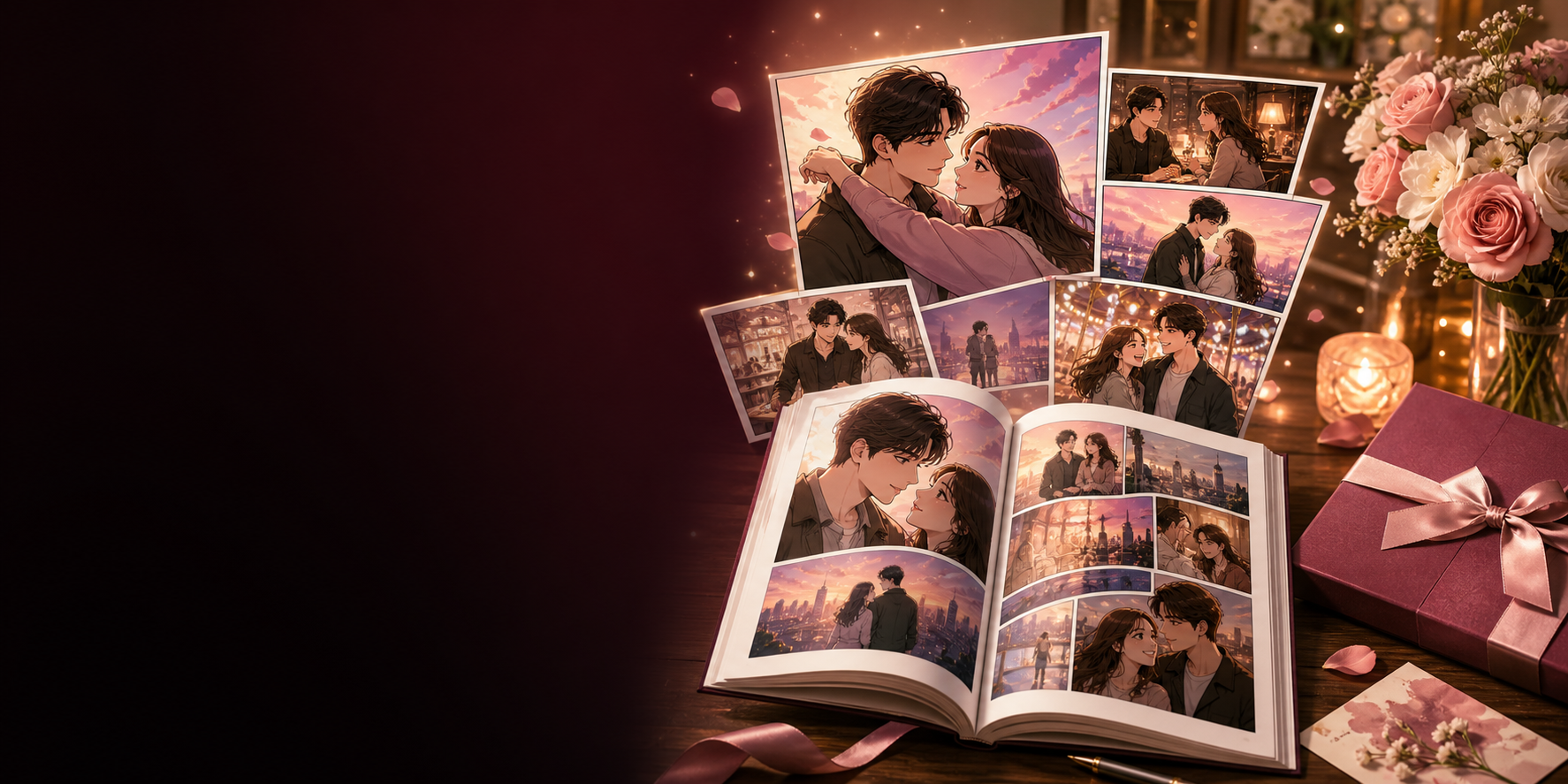OwnTale homepage image owntale-hero-couple-comic.png