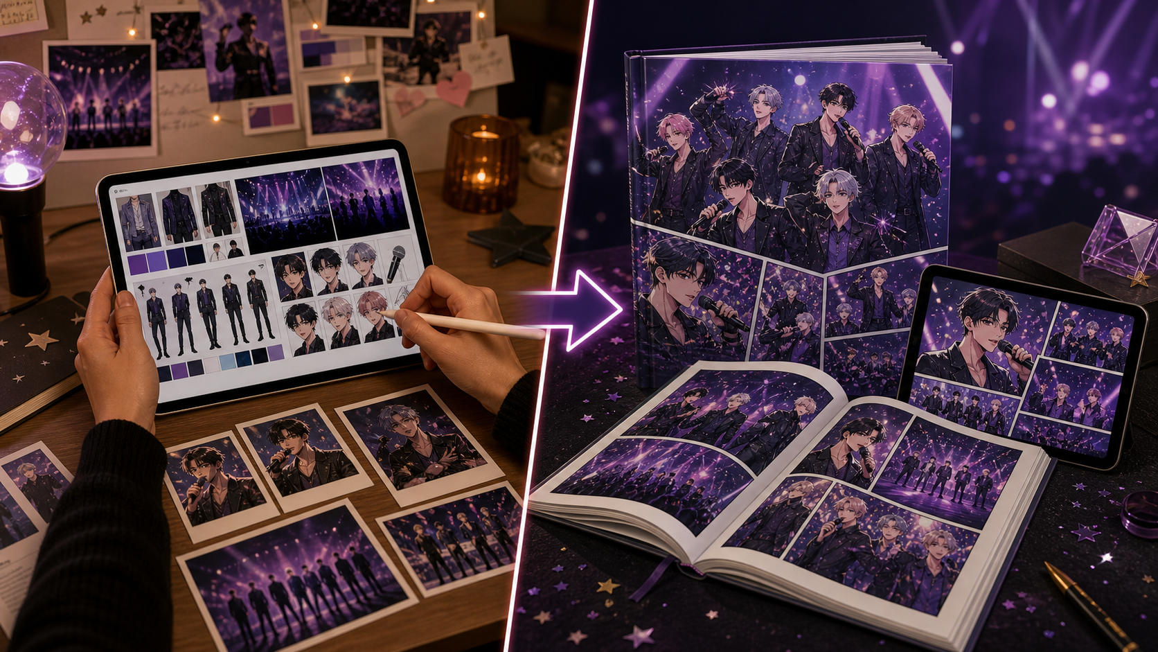 OwnTale before and after personalization example for Idol Avatar Photo Book
